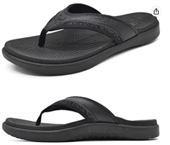 Mens Sport Flip Flops Comfort Orthotic Thong Sandals with Plantar Fasciitis Arch Support Outdoor Summer Beach Size 7~13